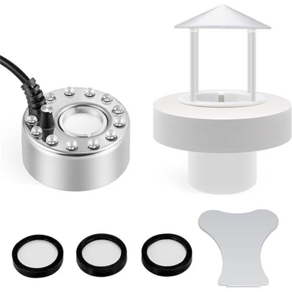 350ml/H Ultrasonic Mist Maker Fogger 12 LED Lights with Removable Splash Guard - Picture 7 of 7